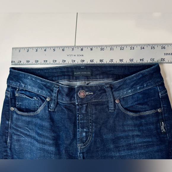 Silver Jeans Elyse Skinny Dark Wash Indigo Stretch Denim Size 27 NEW! - Picture 13 of 16